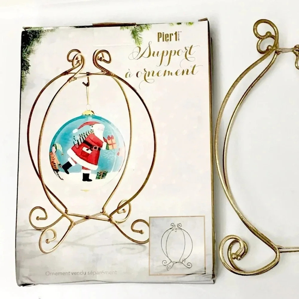 NEW Pier 1 Gold Support Ornament Metal Holiday Christmas Decor - Picture 2 of 3